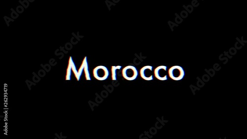 Morocco title animation with glitch effect