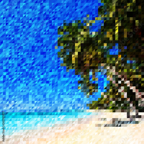 Palm trees and beach