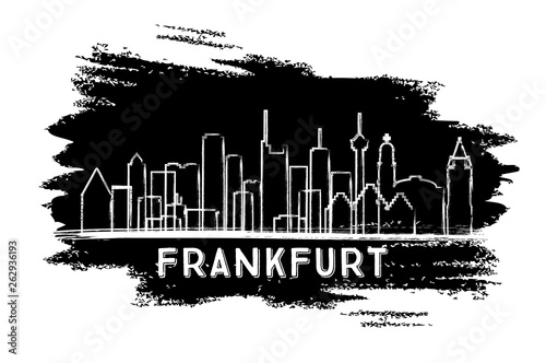 Frankfurt Germany City Skyline Silhouette. Hand Drawn Sketch.