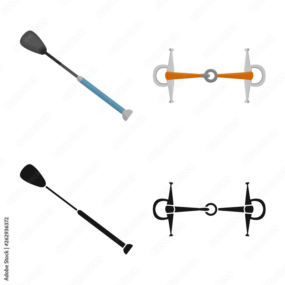 Isolated object of equipment and riding logo. Collection of equipment and competition stock symbol for web. Isolated object of equipment and riding logo. Collection of equipment and competition stock symbol for web.