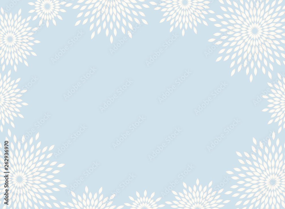 Japanese traditional  flower pattern vector background frame