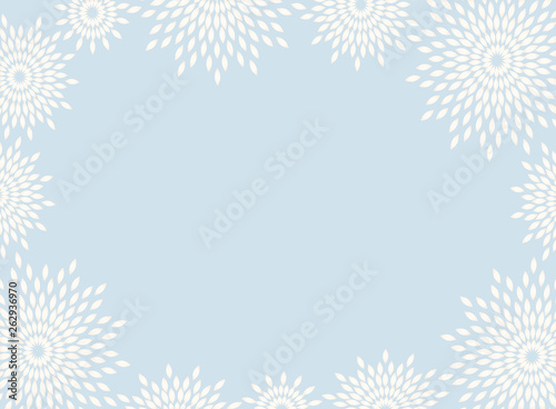 Japanese traditional  flower pattern vector background frame