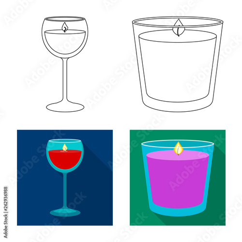 Vector design of relaxation and flame symbol. Set of relaxation and wax vector icon for stock.
