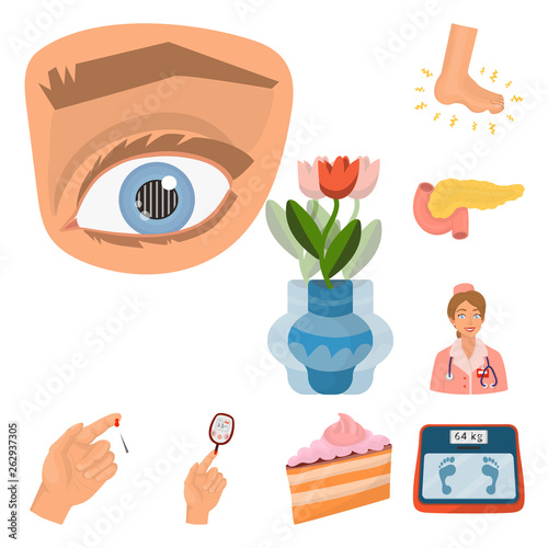 Isolated object of mellitus and diabetes logo. Collection of mellitus and diet stock symbol for web.