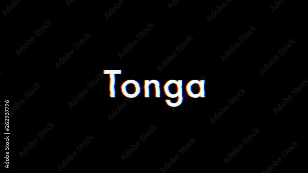 Tonga title animation with glitch effect