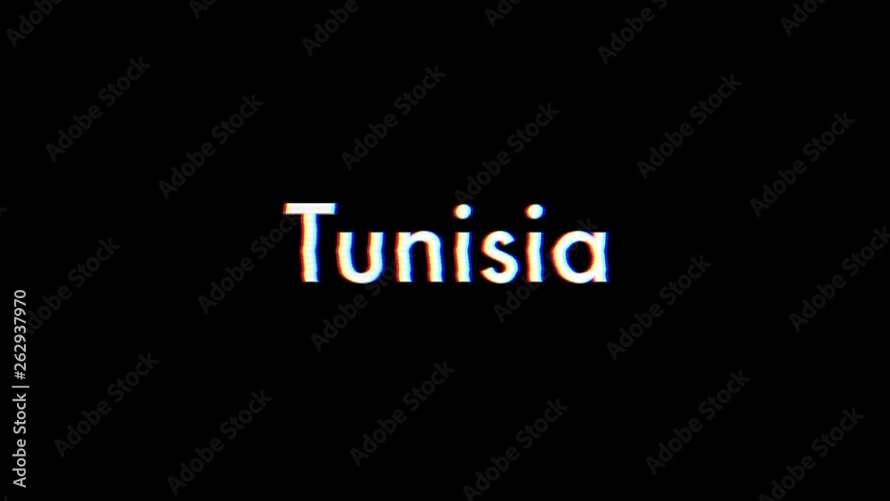 Tunisia title animation with glitch effect Tunisia title animation with glitch effect