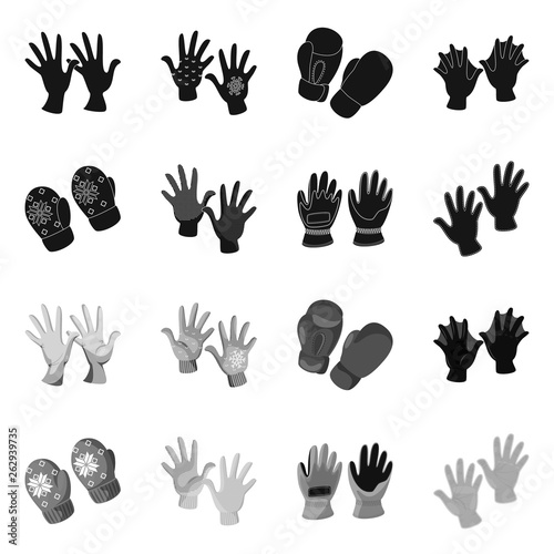 Isolated object of silhouette and safety symbol. Set of silhouette and comfort stock vector illustration.