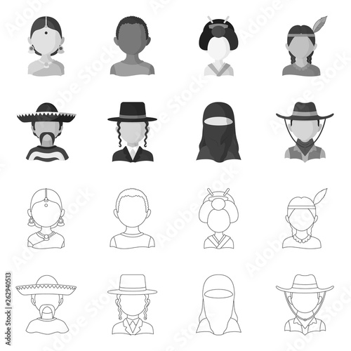 Isolated object of imitator and resident logo. Collection of imitator and culture vector icon for stock.