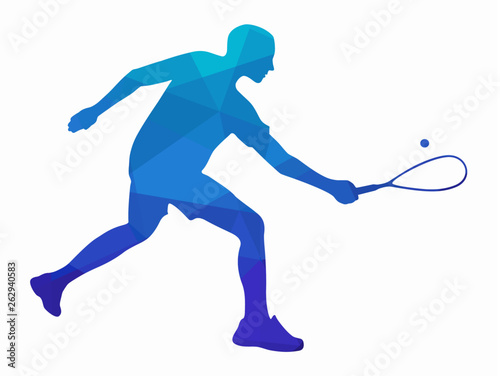 illustration of a squash player , vector draw