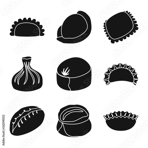 Vector design of cuisine  and appetizer icon. Set of cuisine  and food  stock vector illustration.