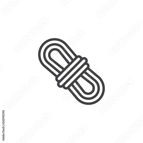 Climber rope line icon. linear style sign for mobile concept and web design. Camping rope outline vector icon. Symbol, logo illustration. Pixel perfect vector graphics