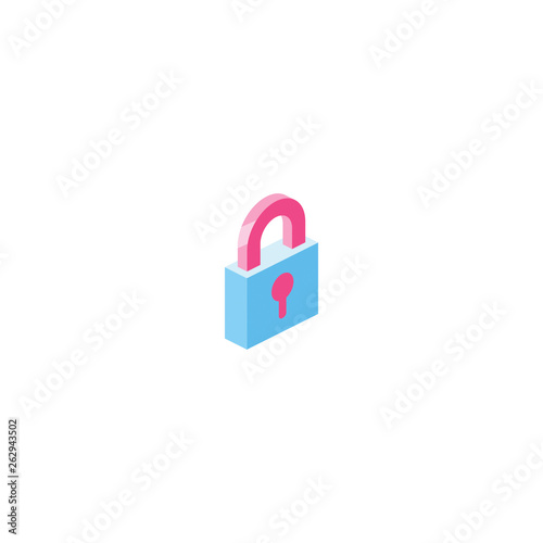 Lock isometric 3d icon. Creative illustration idea.