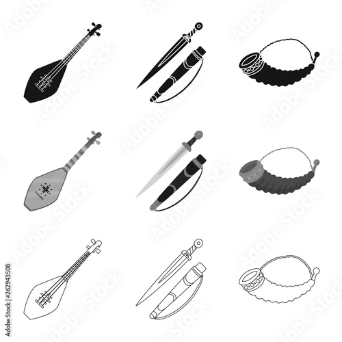 Vector illustration of culture and sightseeing icon. Set of culture and originality vector icon for stock.