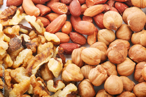 Different nuts forming background