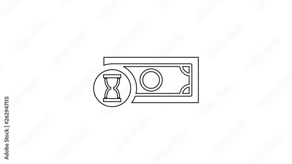 Grey Fast payments line icon on white background. Fast money transfer payment. Financial services, fast loan, time is money, cash back concept. 4K Video motion graphic animation Grey Fast payments line icon on white background. Fast money transfer payment. Financial services, fast loan, time is money, cash back concept. 4K Video motion graphic animation
