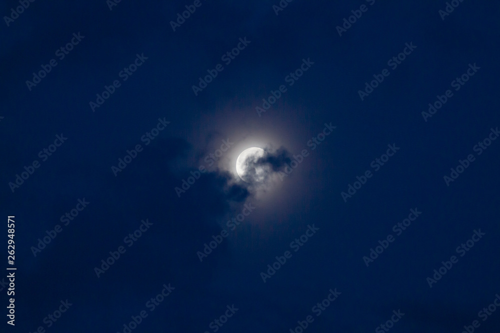 Moon with clouds