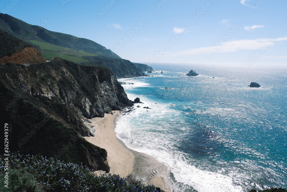 Nature along the route 101 at the Californian Coast from Los Angeles to San Francisco