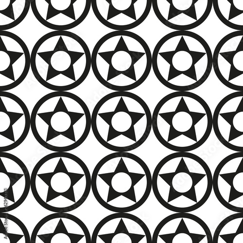 Star in circle as seamless pattern