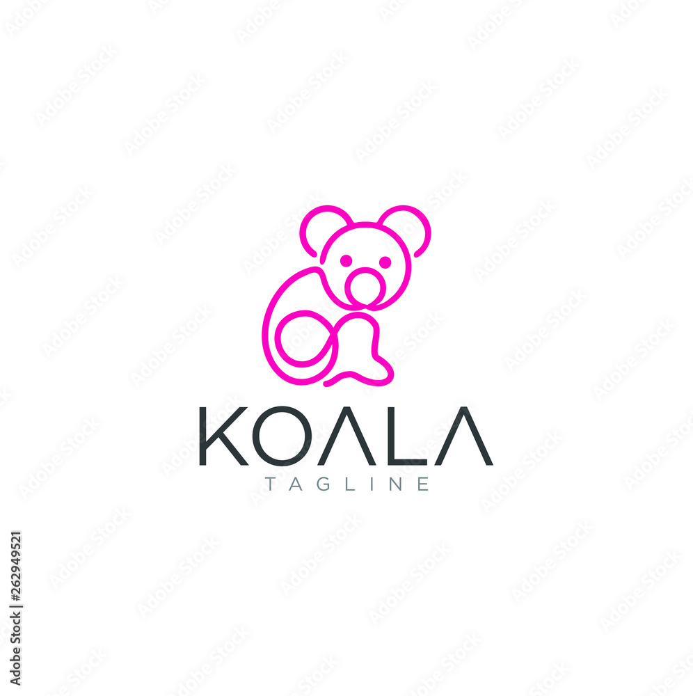 Simple Animal Koala Logo Line Design . Save the koala logo design Simple Animal Koala Logo Line Design . Save the koala logo design