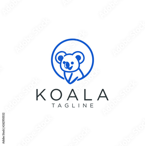 Simple Animal Koala Logo Line Design . Save the koala logo design
