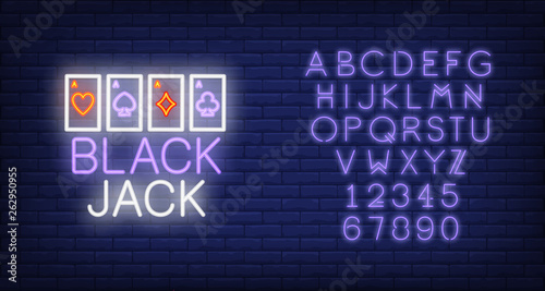 Black jack neon sign