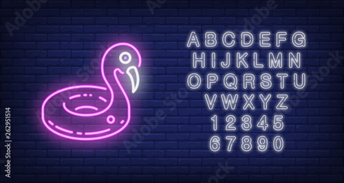 Inflatable flamingo neon sign
