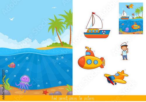 Educational children game. Matching game for kids.