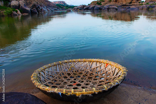 Photography Coracle, Hampi, Karnataka, India.