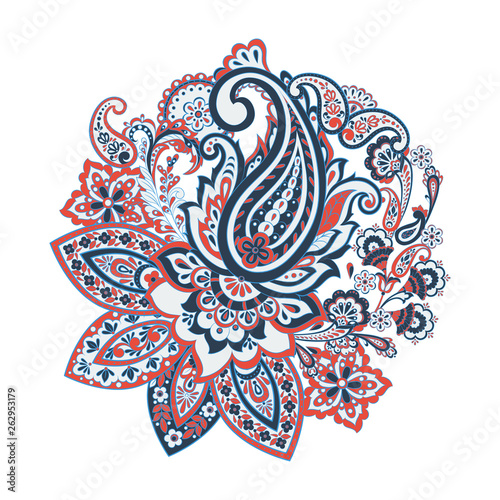 Isolated indian pattern with paisley