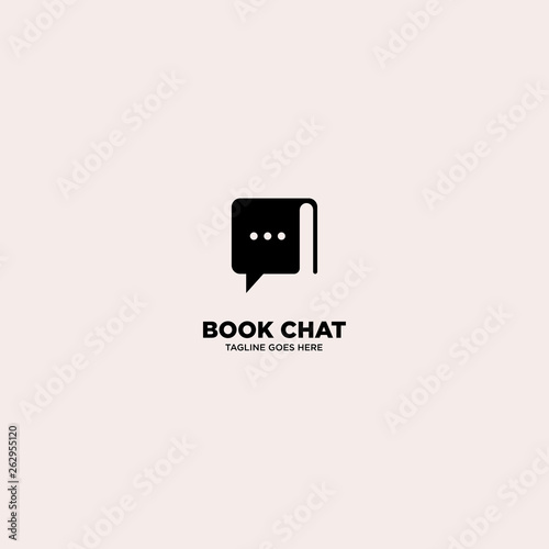 Book Chat logo template, vector illustration - Vector