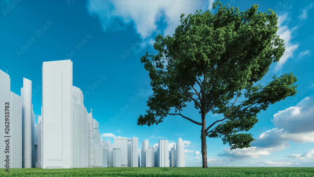 Concept design of Green city. Eco green city