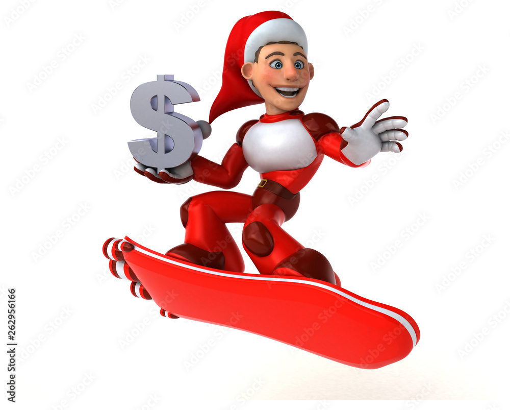 Fun Super Santa Claus - 3D Illustration Fun Super Santa Claus - 3D Illustration