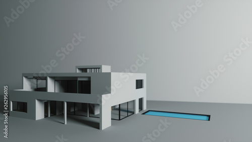 Concept art illustration of the modern house © ALEKSTOCK.COM