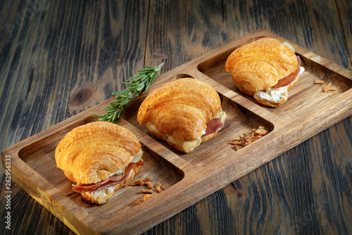 croissants with ham and tomatoes