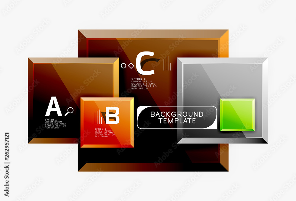 Geometrical design squares abstract banner, glossy shiny effects Geometrical design squares abstract banner, glossy shiny effects