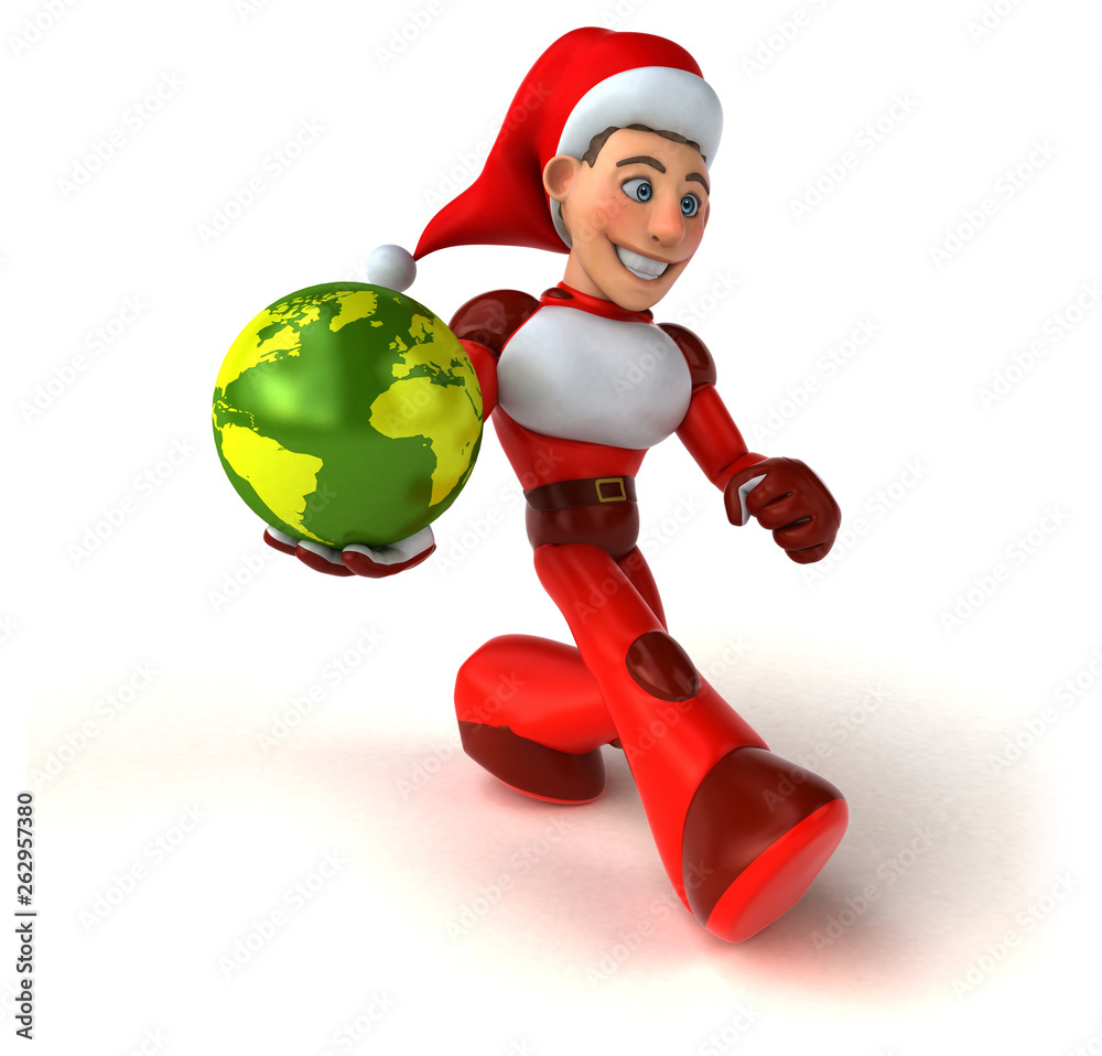 Fun Super Santa Claus - 3D Illustration Fun Super Santa Claus - 3D Illustration