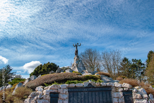 The Caribou statue at the Newfoundland Regiment Memorial at Beaumont Hamel in France photo
