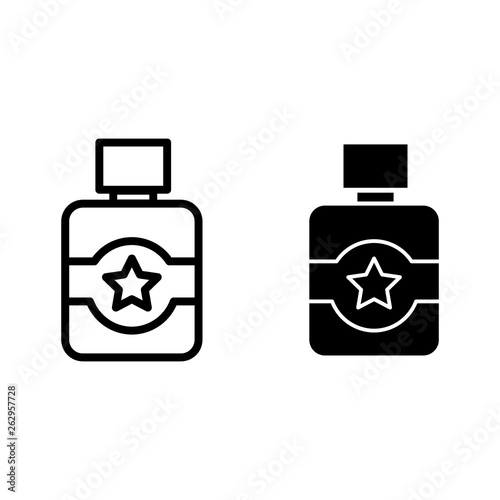 Sunscreen line and glyph icon. Sun cream vector illustration isolated on white. Sunblock outline style design, designed for web and app. Eps 10.