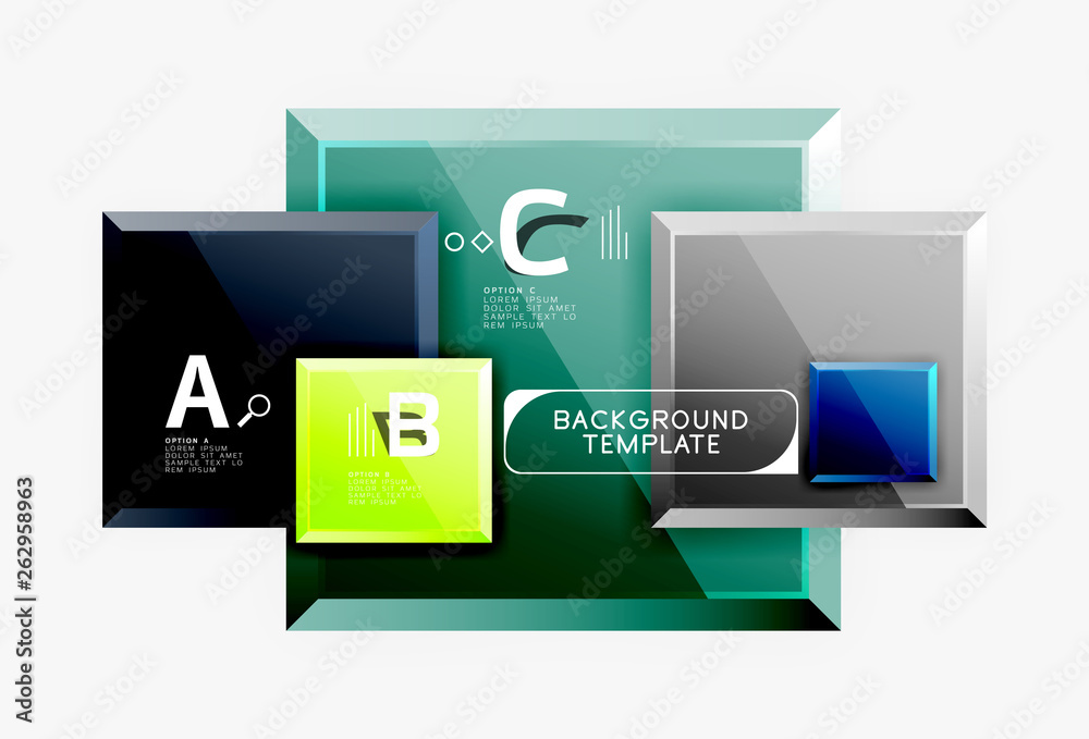 Geometrical design squares abstract banner, glossy shiny effects Geometrical design squares abstract banner, glossy shiny effects