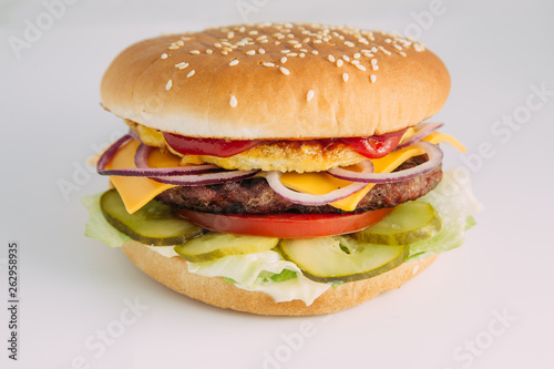 hamburger on white background © Melishenko