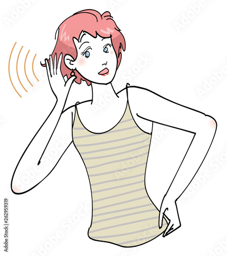 聞き返す女性