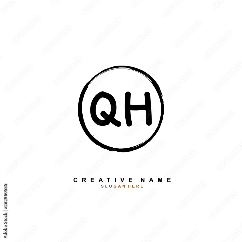 Q H QH Initial logo template vector Q H QH Initial logo template vector