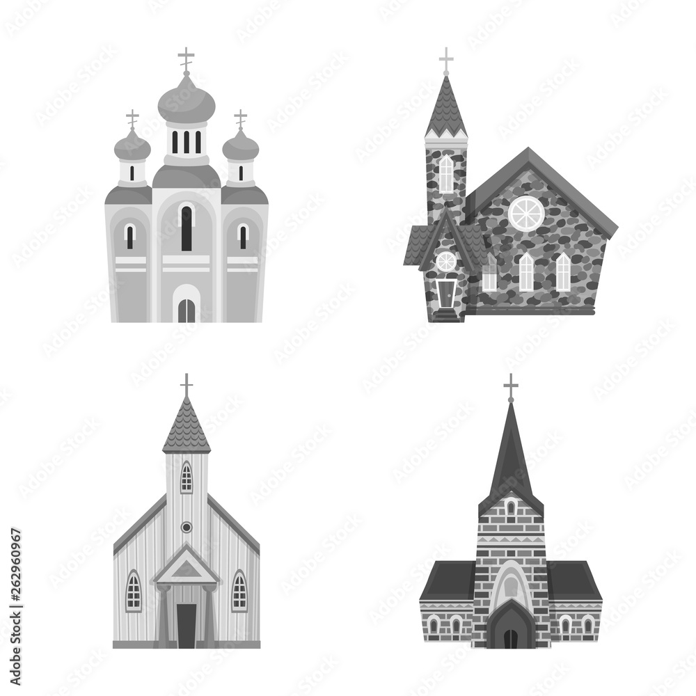 Vector design of architecture and faith symbol. Collection of architecture and traditional stock symbol for web.