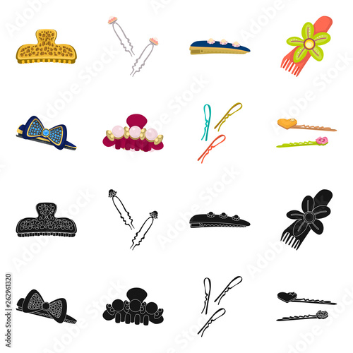 Vector illustration of beauty and fashion sign. Set of beauty and female stock symbol for web.