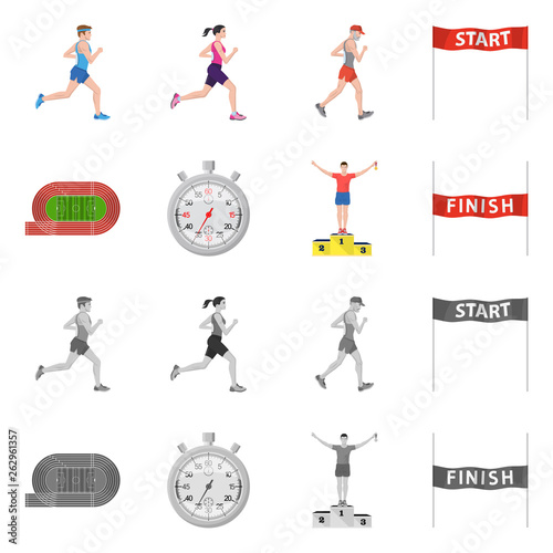 Isolated object of sport  and winner logo. Set of sport  and fitness  vector icon for stock.