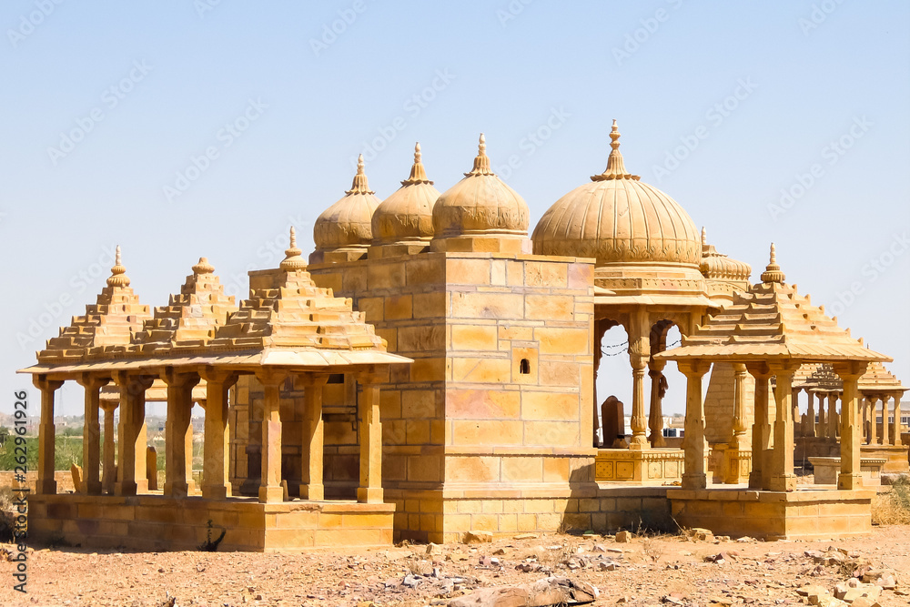 Architecture of Vyas Chhatri in Jaisalmer fort, Rajasthan, India.