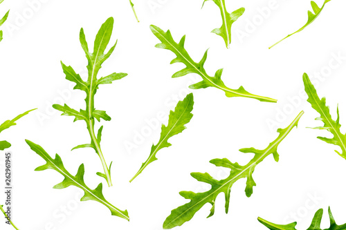 Obraz na płótnie Arugula leaves isolated on white background. w salonie
