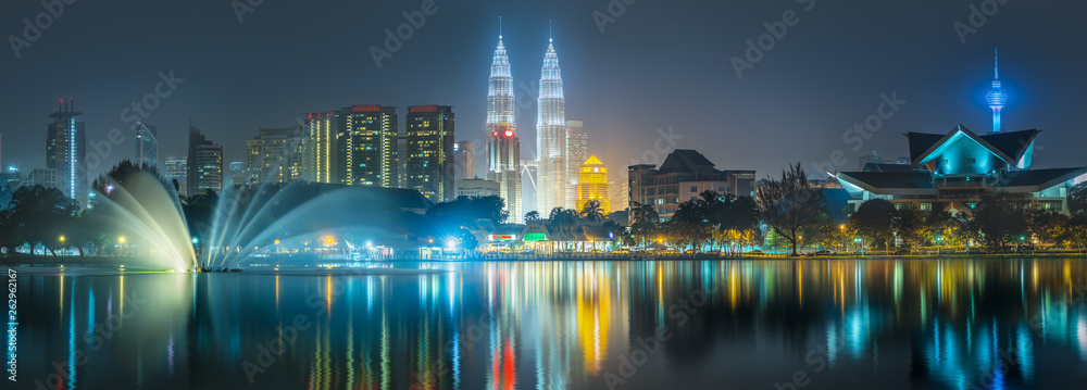 Night scenery view of Kuala Lumpur skyline