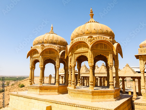 Architecture of Vyas Chhatri in Jaisalmer fort, Rajasthan, India.