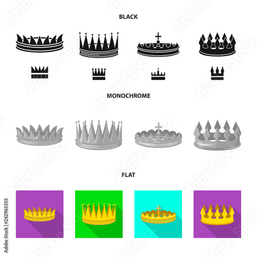 Isolated object of medieval and nobility sign. Set of medieval and monarchy stock symbol for web.